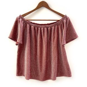 Express sparkly off the shoulder top NWT